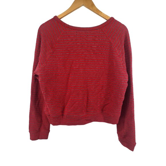 Textile Elizabeth & James Red & White Striped Perfect Sweatshirt - Picture 6 of 6